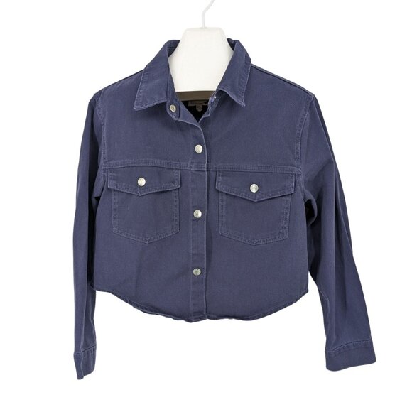 Stoosh Denim Cropped Jacket Women Size XL Casual Retro Timeless Trucker Modern - Picture 1 of 7